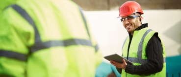 Construction team staying on schedule with construction layout robots