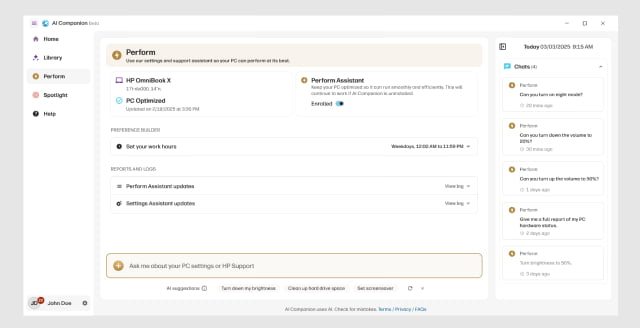 HP AI Companion Perform