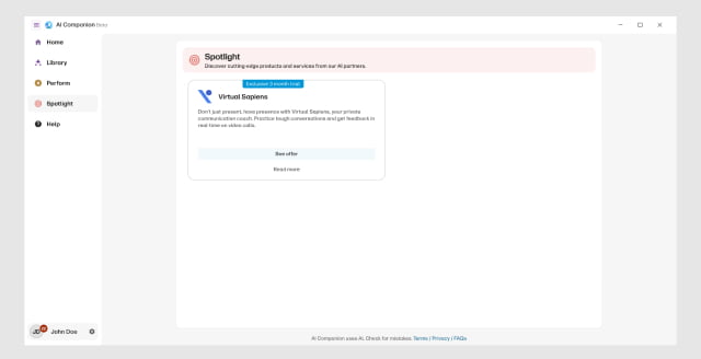 HP AI Companion Spotlight