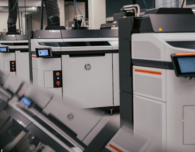 Fleet of industrial 3d printers from HP