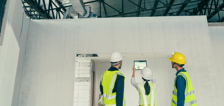 Team of technicians incorporating the latest advancements in MEP technology on an active project