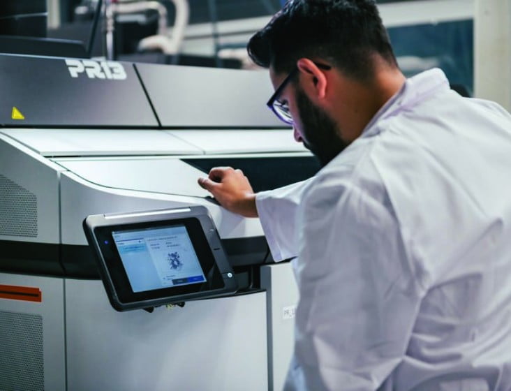 3D engineer working on HP 3D printer