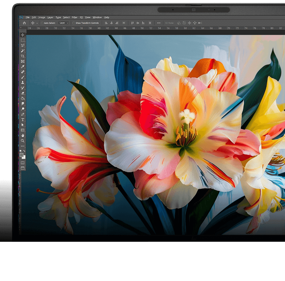 ZBook 8 G1i mobile workstation PC with graphic editing software interface on the screen.