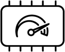 Processor speed icon.