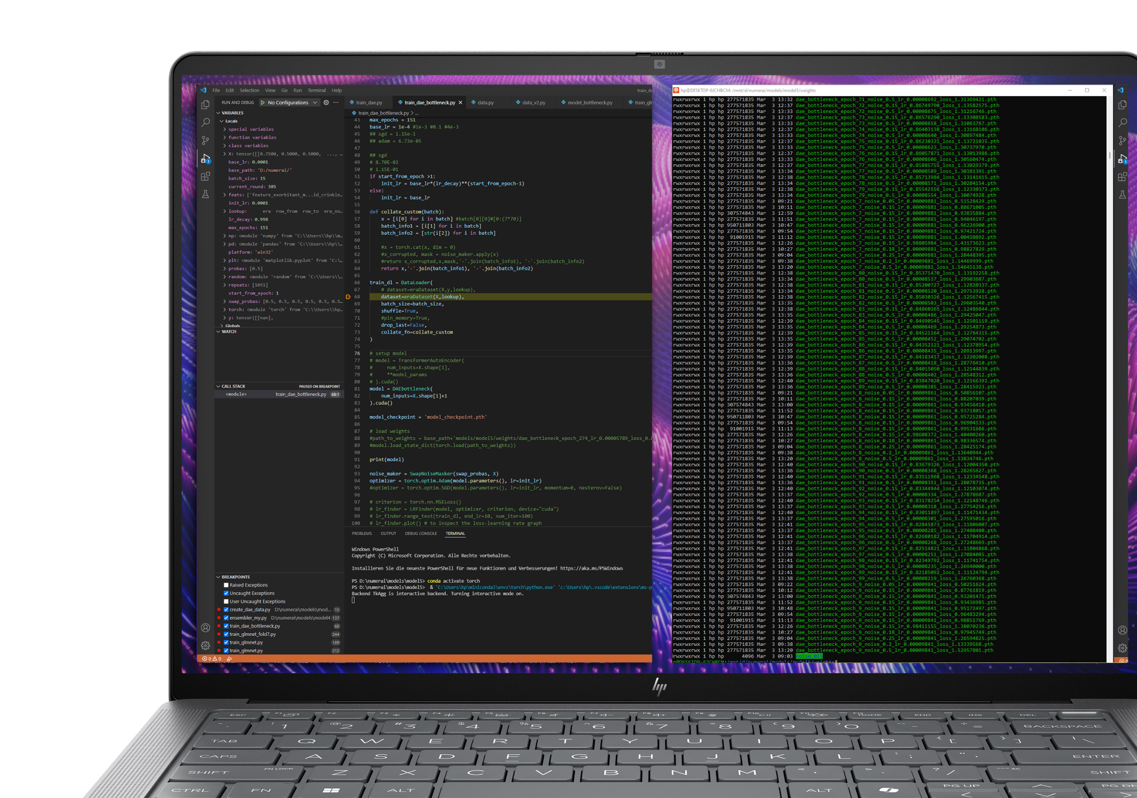 ZBook Ultra display with development software interface.