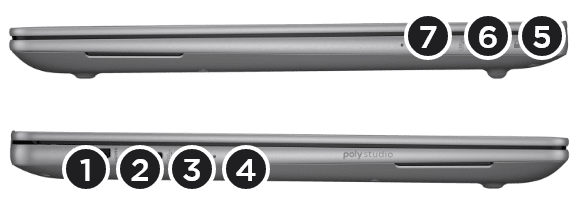 ZBook Ultra side views showing available ports.